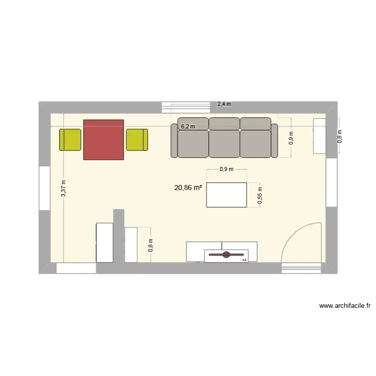 Wohnzimmer2. Grundriss mit 1 Raum und 21 m² Wohnzimmer2. Grundriss mit 1 Raum und 21 m²