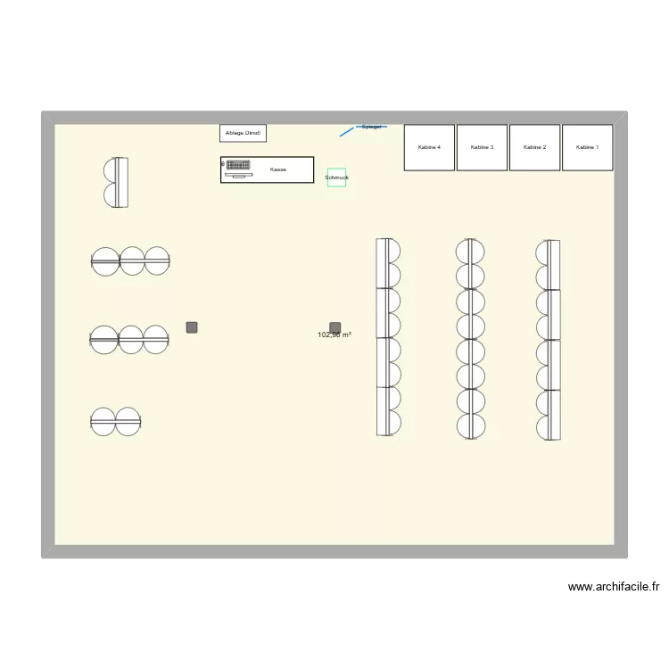 Laden Heimberg. Grundriss mit 1 und 103 m² Laden Heimberg. Grundriss mit 1 und 103 m²