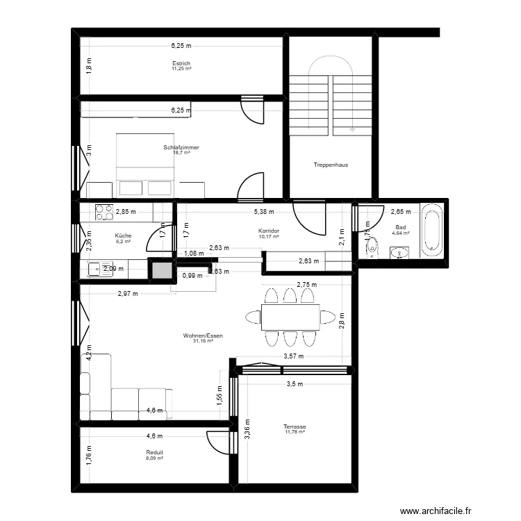 Gersagstrasse 27. Grundriss mit 10  und 115 m²