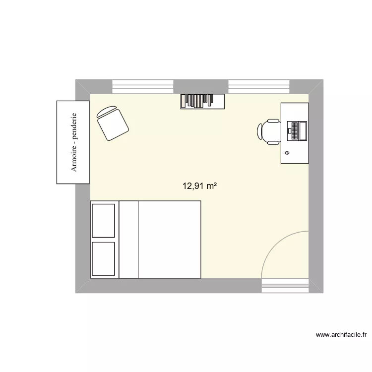 Chambre Nine. Grundriss mit 1  und 13 m²