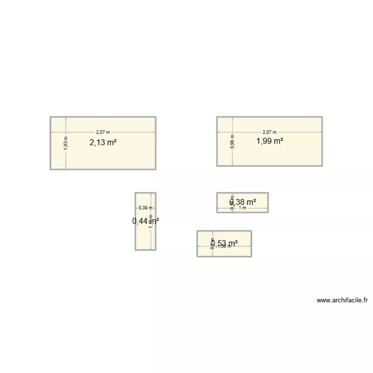 Möbel. Grundriss mit 5 und 5 m² Möbel. Grundriss mit 5 und 5 m²
