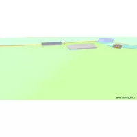 Etat projeté 3D : Abris + toitures + cabane et 3D