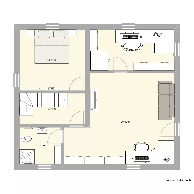 Keller. Grundriss mit 5 Räume und 68 m² Keller. Grundriss mit 5 Räume und 68 m²