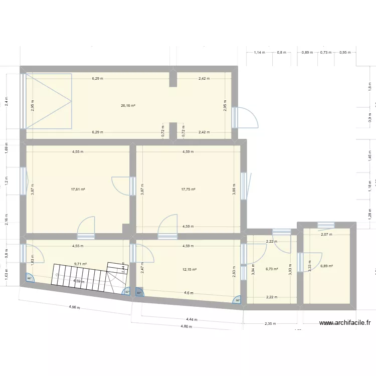 EG1. Grundriss mit 7 Räume und 97 m² EG1. Grundriss mit 7 Räume und 97 m²