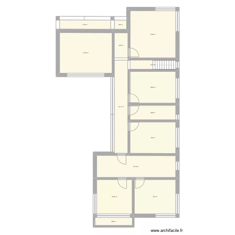 Barckhausstr 15. (OG). Grundriss mit 14  und 193 m²