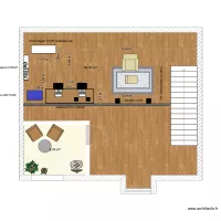 Wohnung Dana - Galerie - gemeinsamer Arbeitsplatz- Variante USM blau