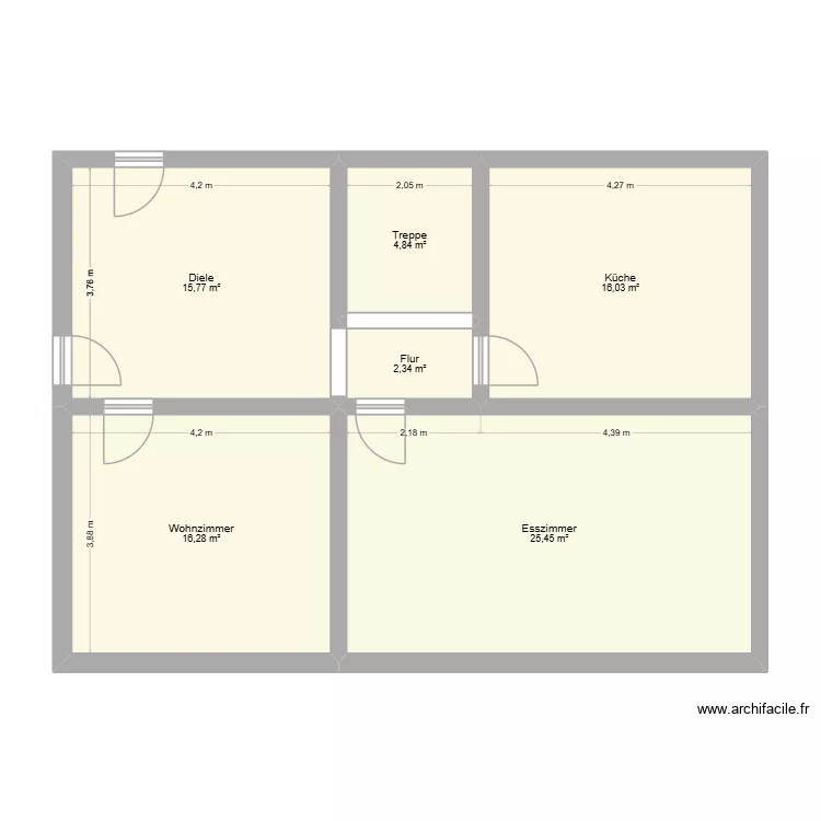 Akyol_Erdgeschoss. Grundriss mit 6 Räume und 81 m² Akyol_Erdgeschoss. Grundriss mit 6 Räume und 81 m²