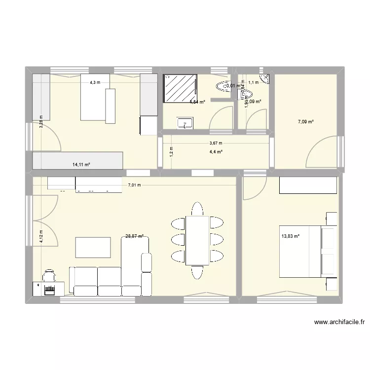 EG-02. Grundriss mit 8  und 75 m²