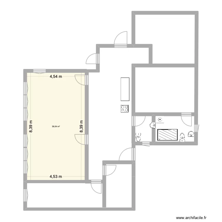 Reudlen 1. Grundriss mit 1  und 38 m²