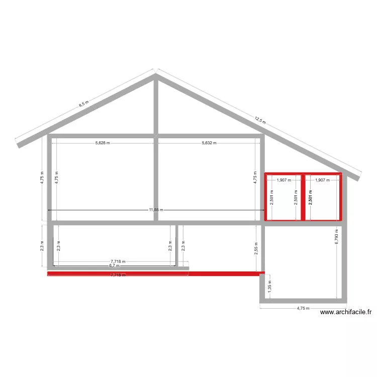 Ansicht Stall. Grundriss mit 2 und 10 m² Ansicht Stall. Grundriss mit 2 und 10 m²