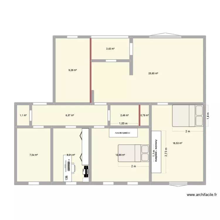 Dun 4 - 1.OG - 7. Grundriss mit 11 Räume und 94 m² Dun 4 - 1.OG - 7. Grundriss mit 11 Räume und 94 m²