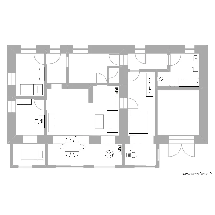 Oberlichtberg EG. Grundriss mit 8 Zimmer und 70 m²