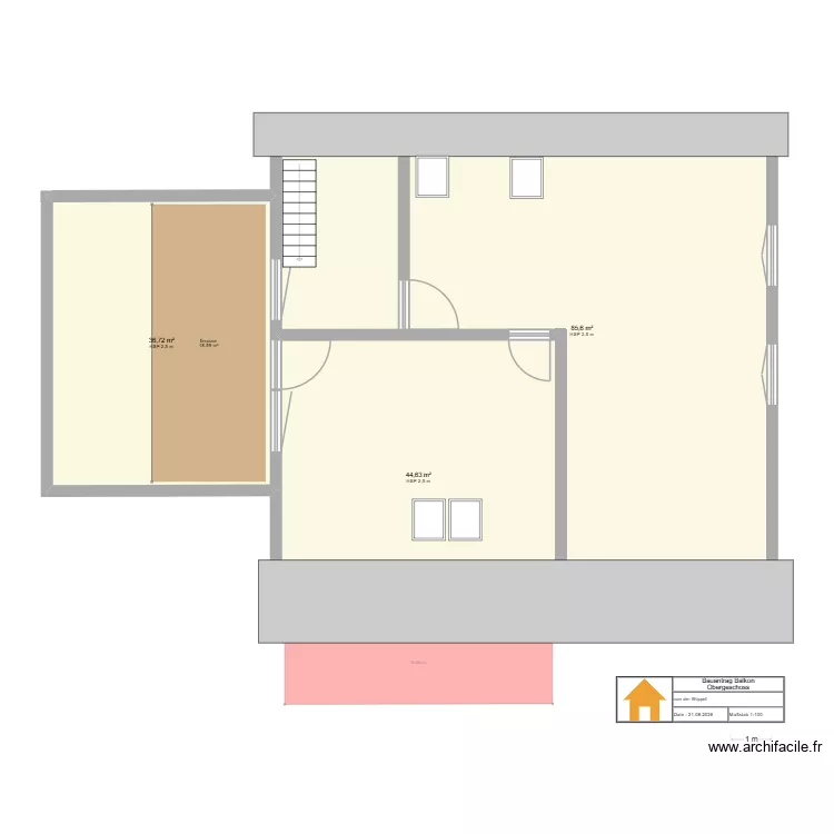 Balkon mit OG. Grundriss mit 6  und 334 m²