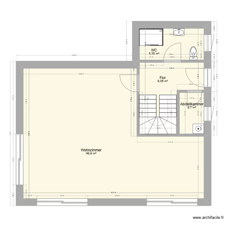Plan 2. Grundriss mit 4  und 67 m²