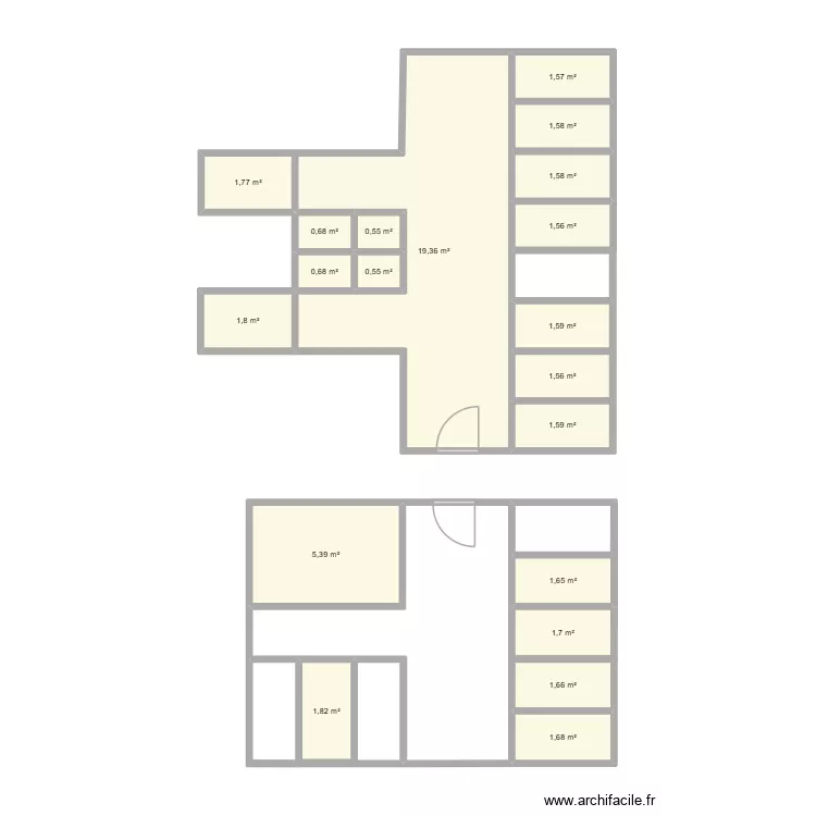 Keller E86. Grundriss mit 20 und 50 m² Keller E86. Grundriss mit 20 und 50 m²
