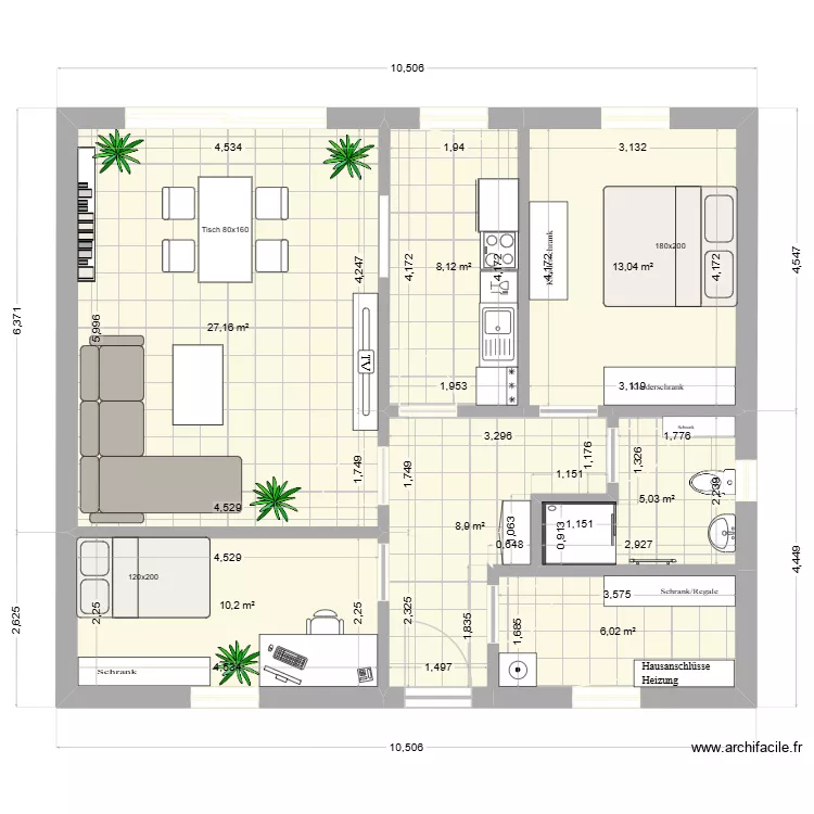 Schammer_RF-Idee. Grundriss mit 7  und 78 m²