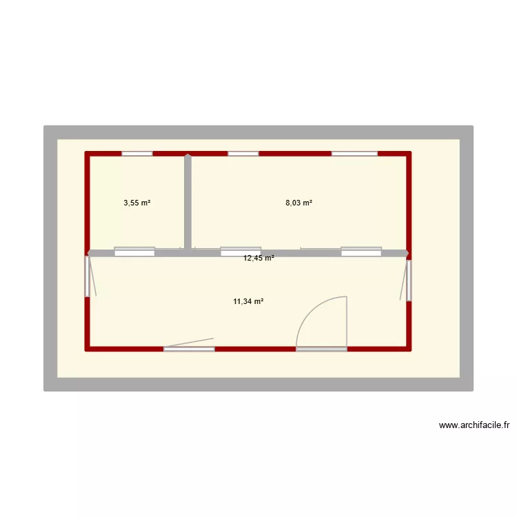 Hühner 2. Grundriss mit 4 Räume und 61 m² Hühner 2. Grundriss mit 4 Räume und 61 m²
