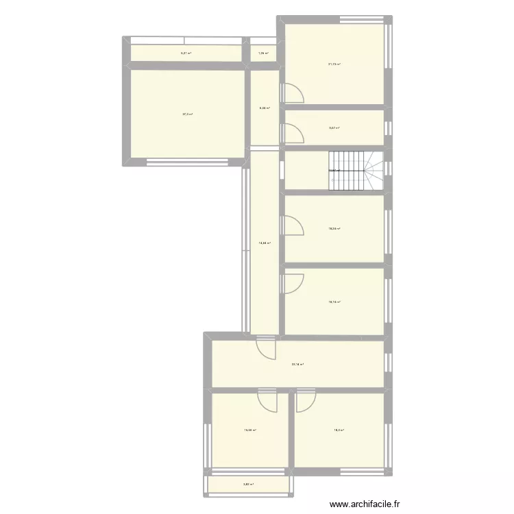 Barckhausstr 15. (OG 4.0). Grundriss mit 14  und 193 m²