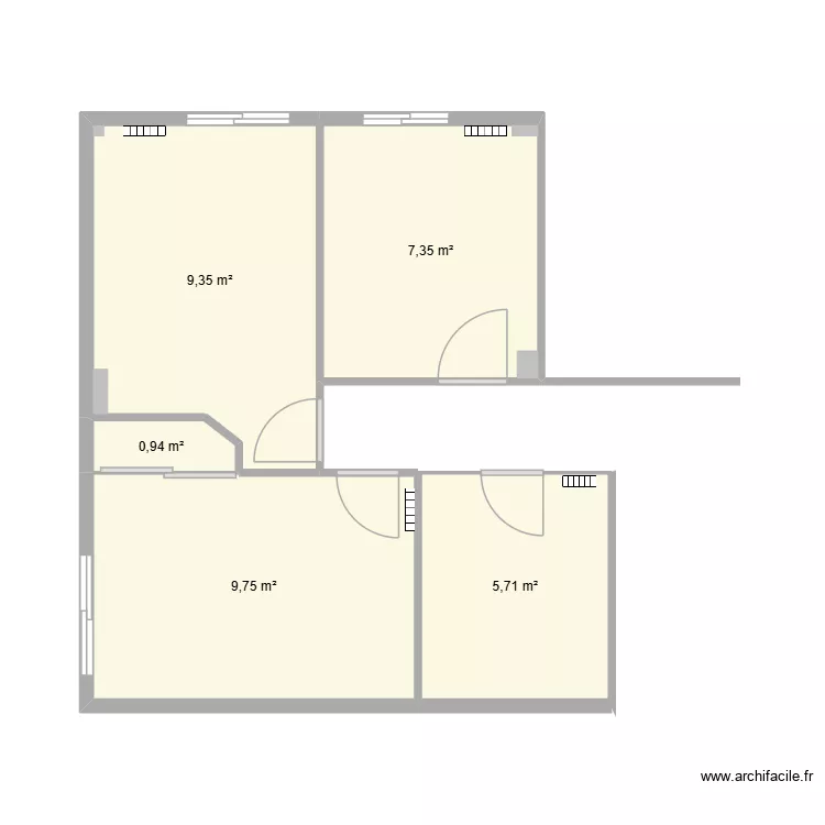 piso nuevo v2. Grundriss mit 5  und 33 m²
