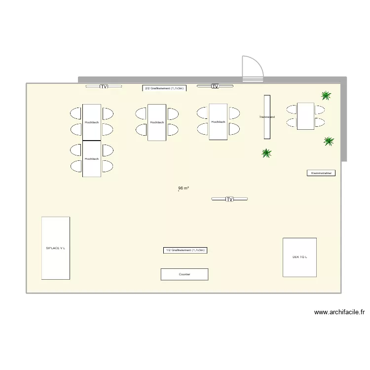 Stand #1. Grundriss mit 1 und 96 m² Stand #1. Grundriss mit 1 und 96 m²
