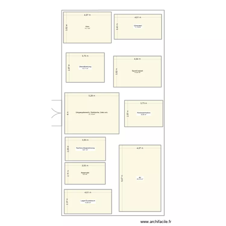 Stand Tag d. NDS. Grundriss mit 10  und 135 m²