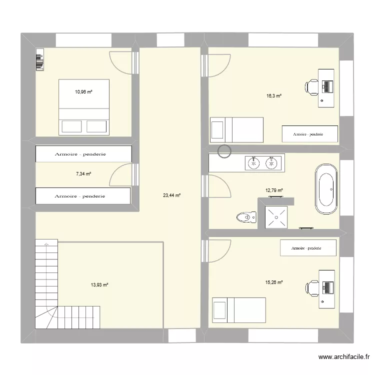 Fischer K&ouml;cher OG. Grundriss mit 7  und 100 m²