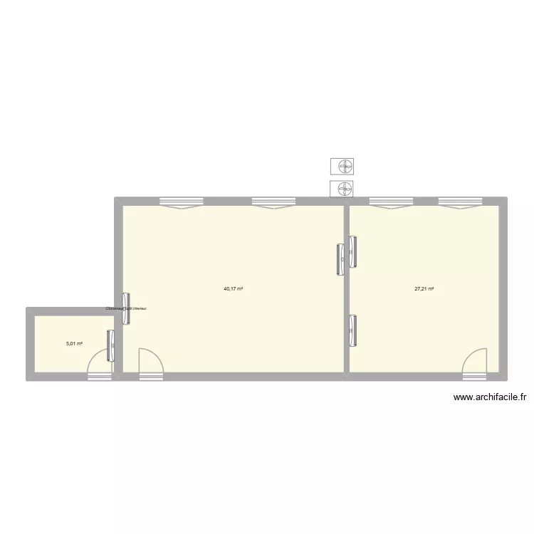 HHV. Grundriss mit 3 Räume und 72 m² HHV. Grundriss mit 3 Räume und 72 m²