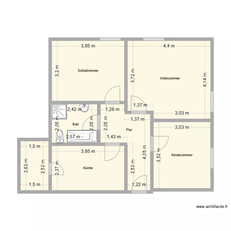 Oebisfelder Str. 3 WE 06. Grundriss mit 6 und 66 m² Oebisfelder Str. 3 WE 06. Grundriss mit 6 und 66 m²