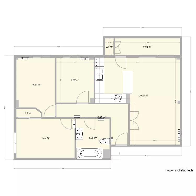piso nuevo v3. Grundriss mit 9 und 72 m² piso nuevo v3. Grundriss mit 9 und 72 m²