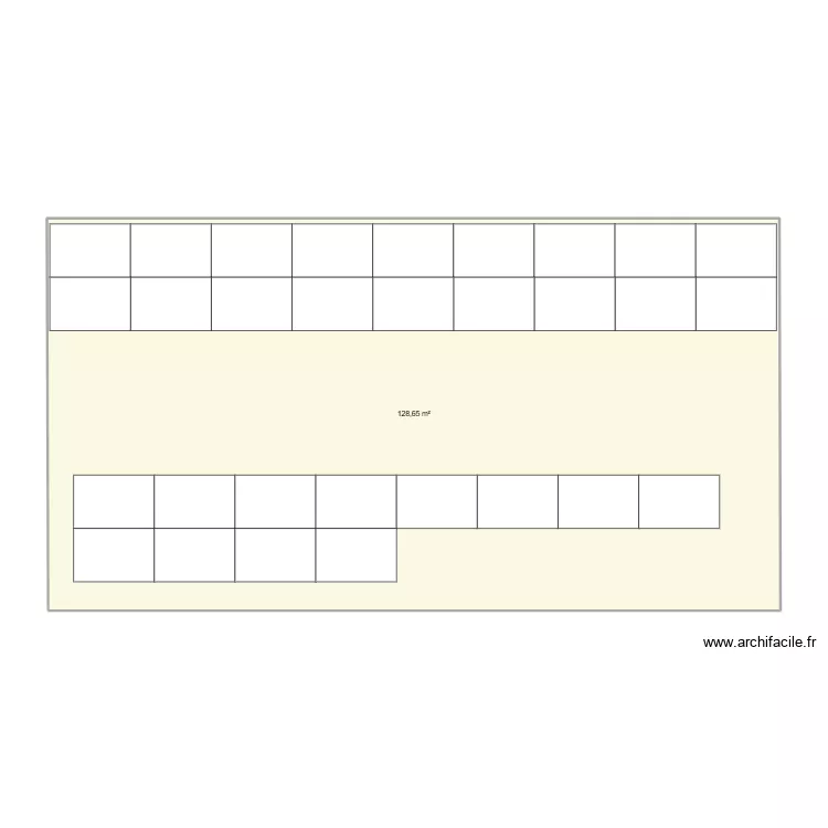 Dach. Grundriss mit 1  und 129 m²