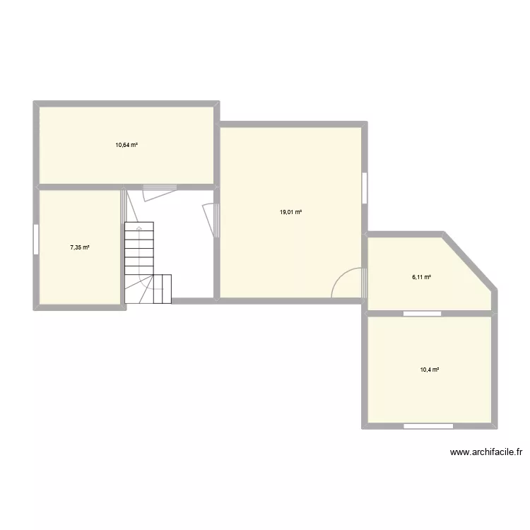 Haus43 1 OG. Grundriss mit 5 Zimmer und 54 m²