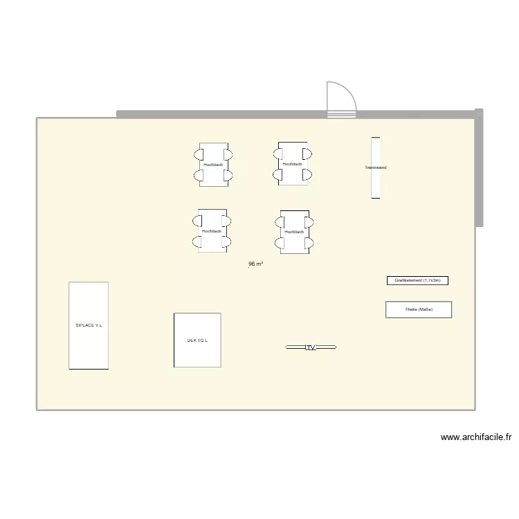 Stand #3. Grundriss mit 1 und 96 m² Stand #3. Grundriss mit 1 und 96 m²