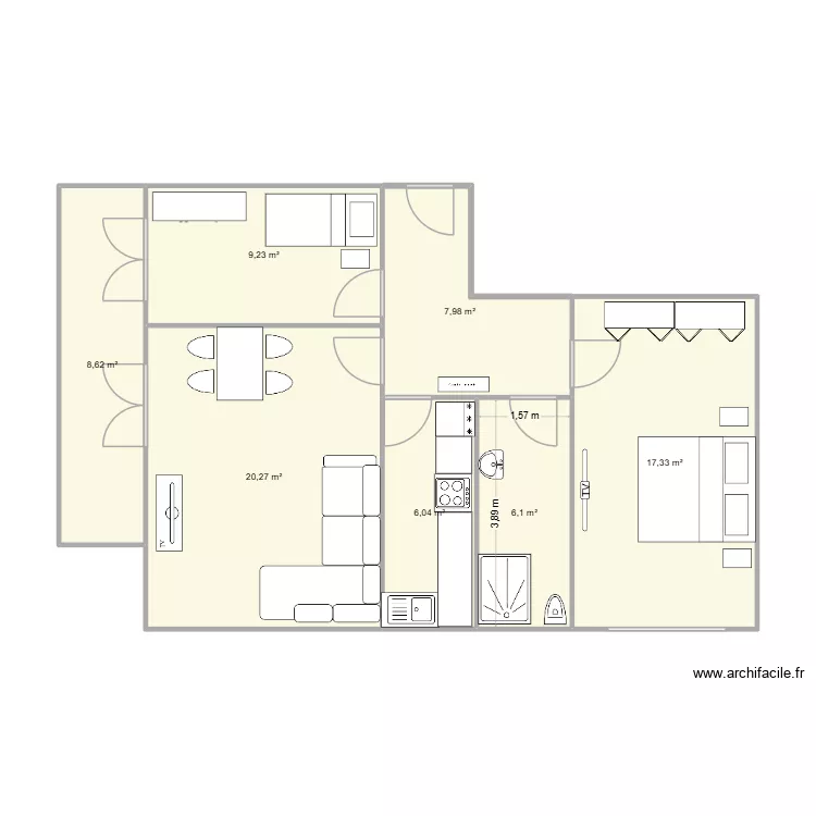 FeWo 1. Grundriss mit 7  und 76 m²