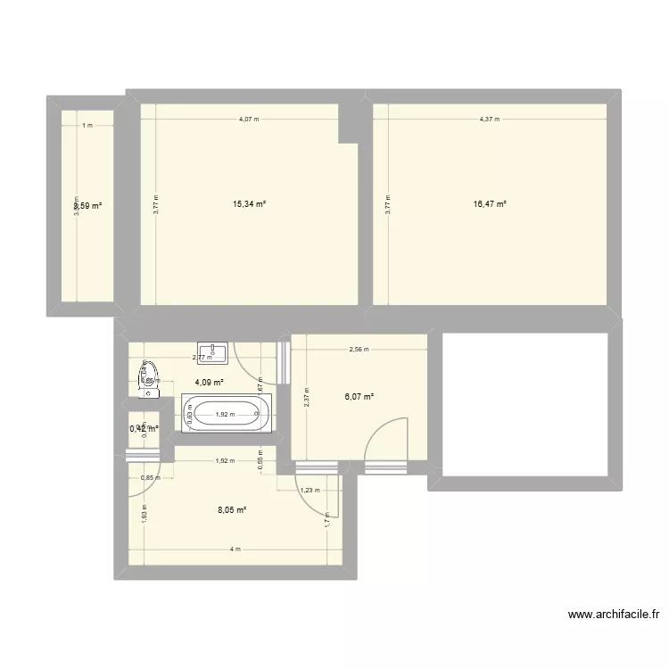 Sabine. Grundriss mit 7 Räume und 54 m²