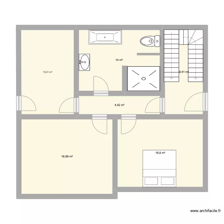 Dachgeschoss. Grundriss mit 6  und 78 m²