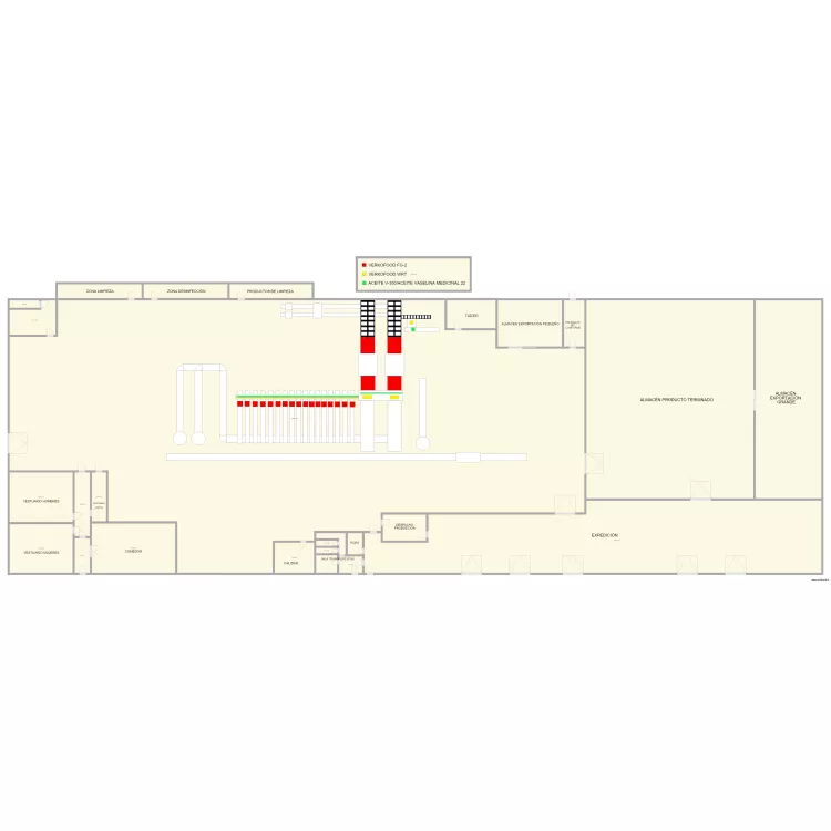 Camar zonas uso grasas alimentarias. Plano de 