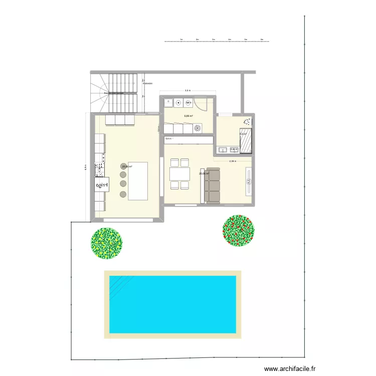 casa 2026_2. Plano de 4 Habitaciones y 58 m² casa 2026_2. Plano de 4 Habitaciones y 58 m²