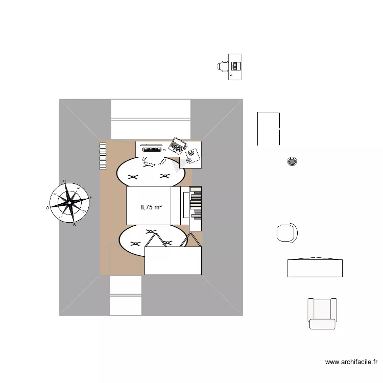 Hbitación oso. Plano de 1 y 9 m² Hbitación oso. Plano de 1 y 9 m²