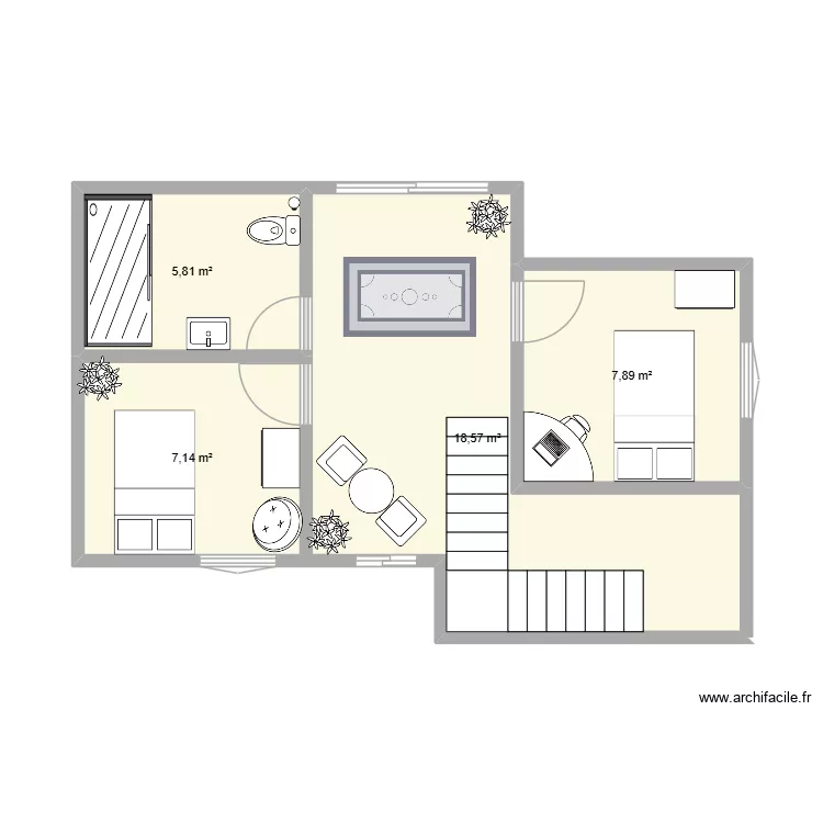 3 plano caba&ntilde;a. Plano de 4  y 39 m²