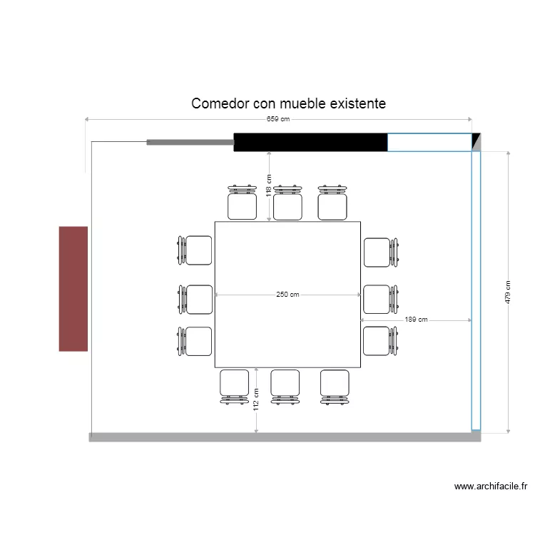 casa crest&oacute;n comedor. Plano de 