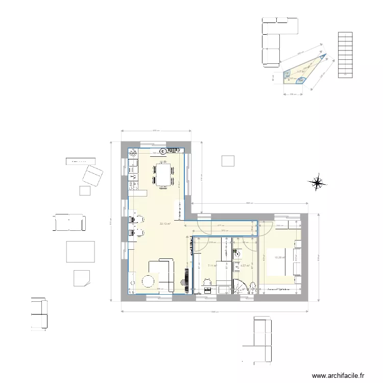 Virginia 70m2. Plano de 