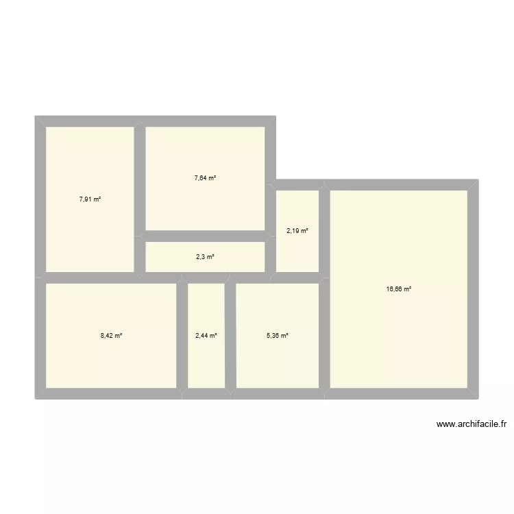 Premi&agrave; de Dalt_Origen. Plano de 8 habitaciones y 53 m²