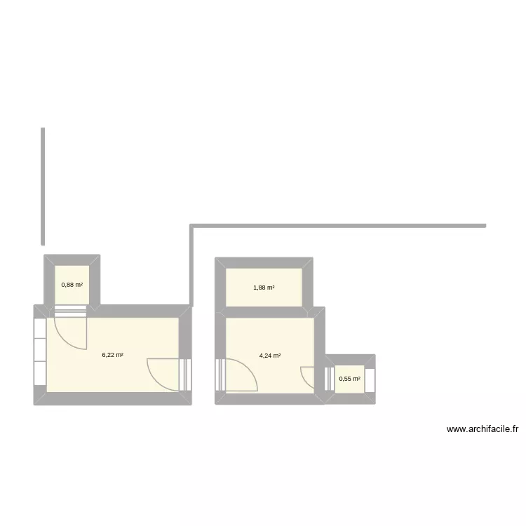 VICENT GORDO. Plano de 5  y 14 m²