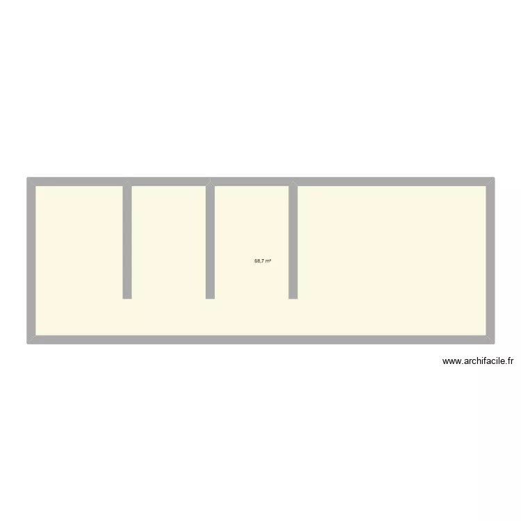 Diseno 1. Plano de 1 y 69 m² Diseno 1. Plano de 1 y 69 m²