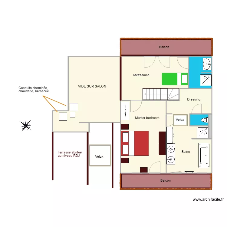 RDJ chalet Amou. Plano de 