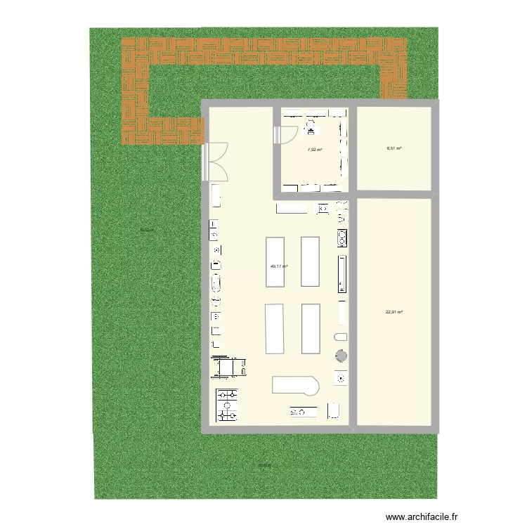 Taller de alimentos. Plano de 