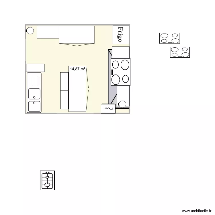 Cocina barraca . Plano de 