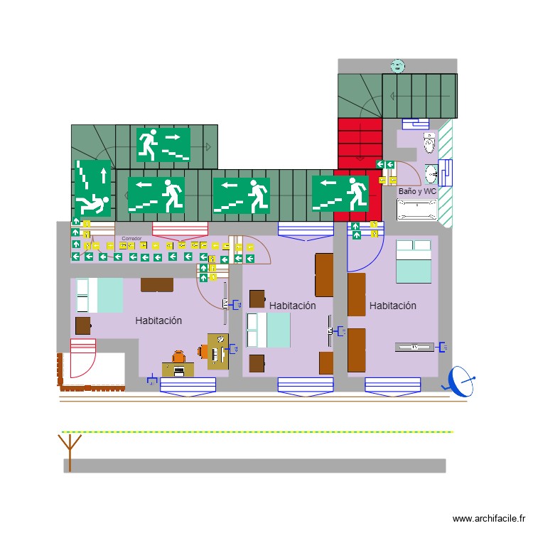 Desastres segundo piso. Plano de 0 habitación y 0 m2