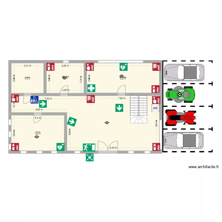 empresa junior. Plano de 4  y 126 m²