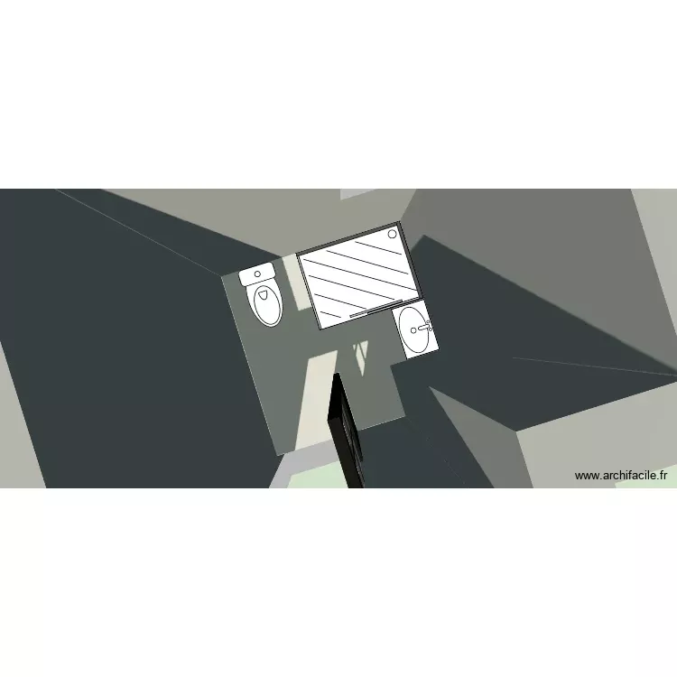Baño. Plano de 1 Sala y 4 m² Baño. Plano de 1 Sala y 4 m²